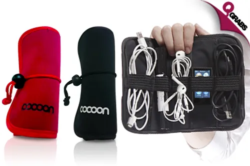 For QR39 Store Smarter with a Roll-Up Gadget & Cable Organizer - Available in Red OR Black! (QR59 Value)